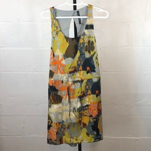 W118 By Walter Baker Keyhole Back Dress Size M Multicolor Drawstring Waist #d47